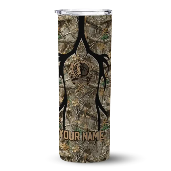 customized dallas mavericks antler flow camo skinny tumbler best selling 1.webp