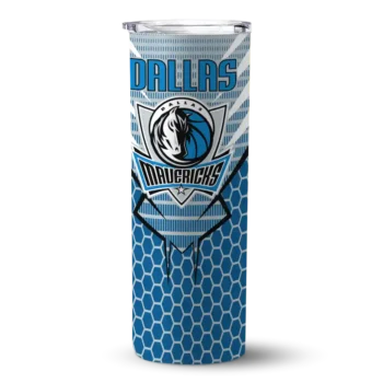 customized dallas mavericks chevron stripes blue skinny tumbler best selling 1.webp