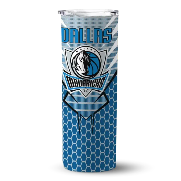 customized dallas mavericks chevron stripes blue skinny tumbler best selling 1.webp