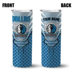 customized dallas mavericks chevron stripes blue skinny tumbler best selling 1.webp