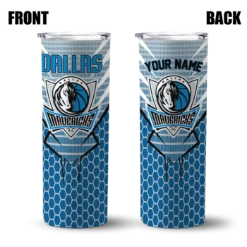 customized dallas mavericks chevron stripes blue skinny tumbler fashion forward.webp