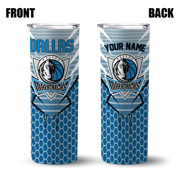 customized dallas mavericks chevron stripes blue skinny tumbler fashion forward.webp