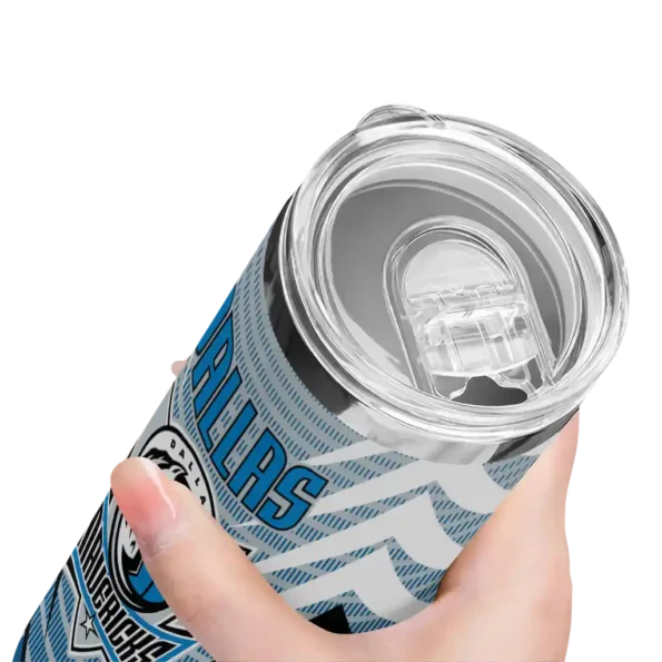 customized dallas mavericks chevron stripes blue skinny tumbler high quality.webp