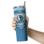customized dallas mavericks chevron stripes blue skinny tumbler best selling 1.webp