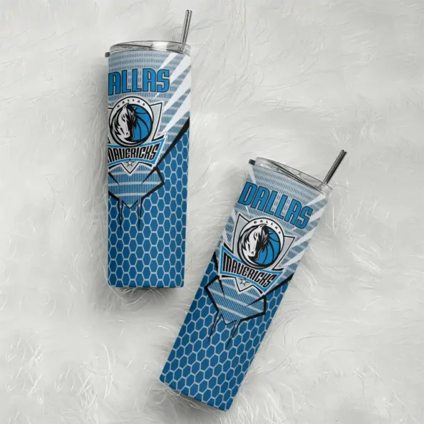 customized dallas mavericks chevron stripes blue skinny tumbler top rated.webp