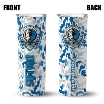 customized dallas mavericks claw marks blue white skinny tumbler fashion forward.webp