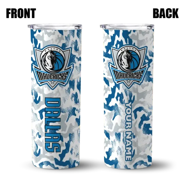 customized dallas mavericks claw marks blue white skinny tumbler fashion forward.webp