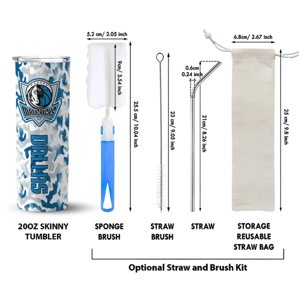 customized dallas mavericks claw marks blue white skinny tumbler new arrival.webp