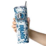customized dallas mavericks claw marks blue white skinny tumbler best selling 1.webp