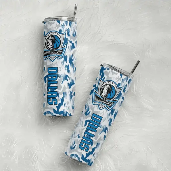 customized dallas mavericks claw marks blue white skinny tumbler top rated.webp