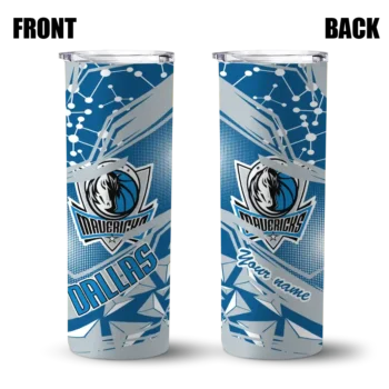 customized dallas mavericks helmet clash blue skinny tumbler fashion forward.webp
