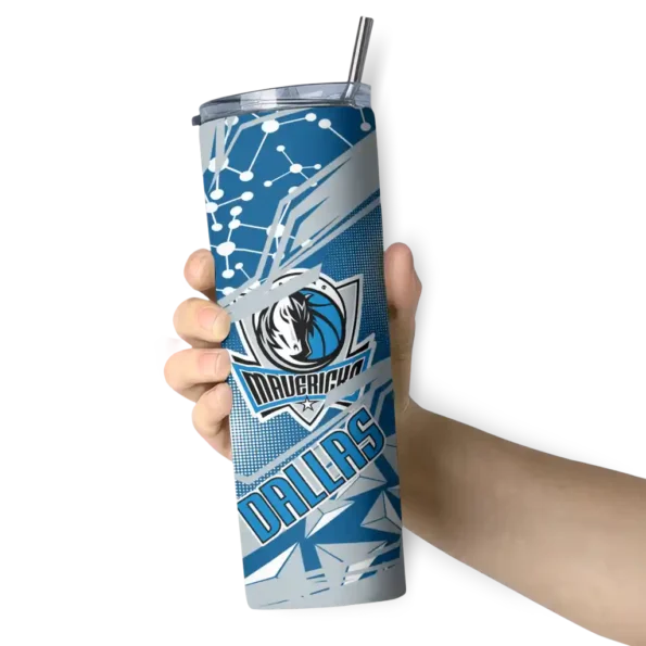 customized dallas mavericks helmet clash blue skinny tumbler premium grade.webp