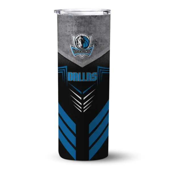 customized dallas mavericks hexagon honeycomb blue black skinny tumbler best selling 1.webp