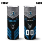 customized dallas mavericks hexagon honeycomb blue black skinny tumbler best selling 1.webp