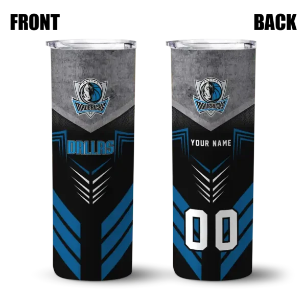 customized dallas mavericks hexagon honeycomb blue black skinny tumbler fashion forward.webp