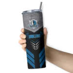 customized dallas mavericks hexagon honeycomb blue black skinny tumbler best selling 1.webp