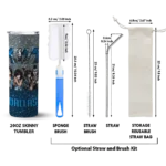customized dallas mavericks kiss band silver skinny tumbler best selling 1.webp