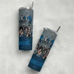 customized dallas mavericks kiss band silver skinny tumbler best selling 1.webp