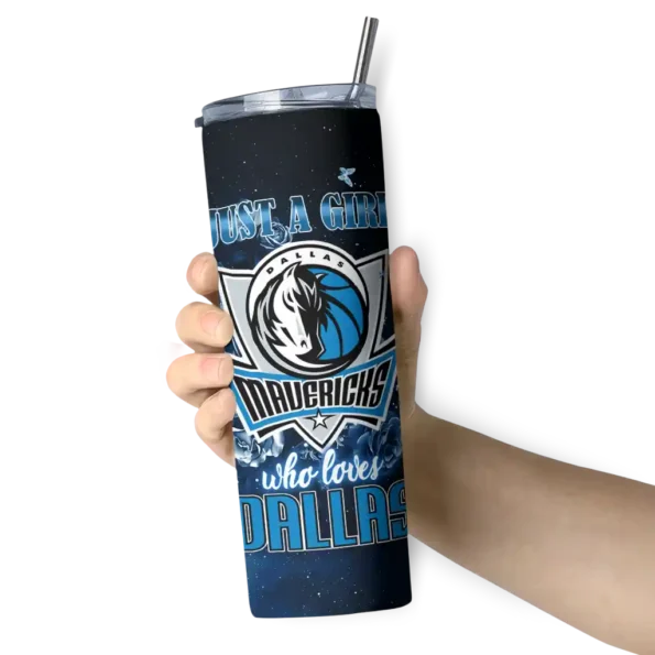 customized dallas mavericks rose romance blue black skinny tumbler premium grade.webp