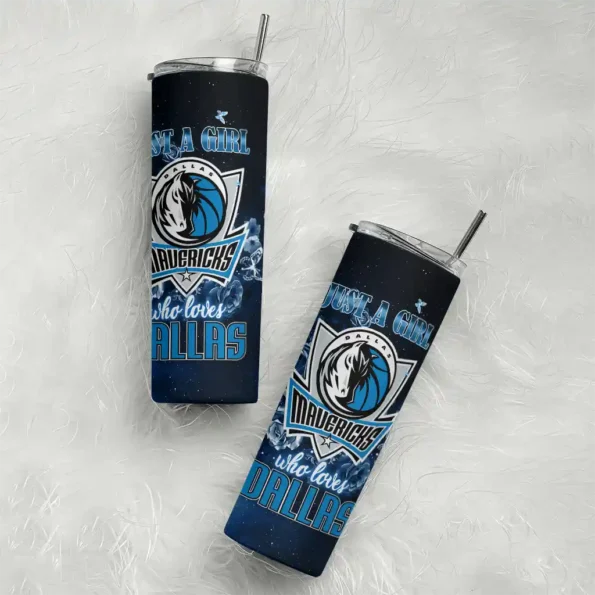 customized dallas mavericks rose romance blue black skinny tumbler top rated.webp
