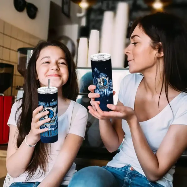 customized dallas mavericks rose romance blue black skinny tumbler trendy.webp