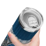 customized dallas mavericks sparkle drip blue skinny tumbler best selling 1.webp