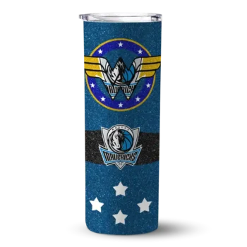 customized dallas mavericks star cluster blue skinny tumbler best selling 1.webp