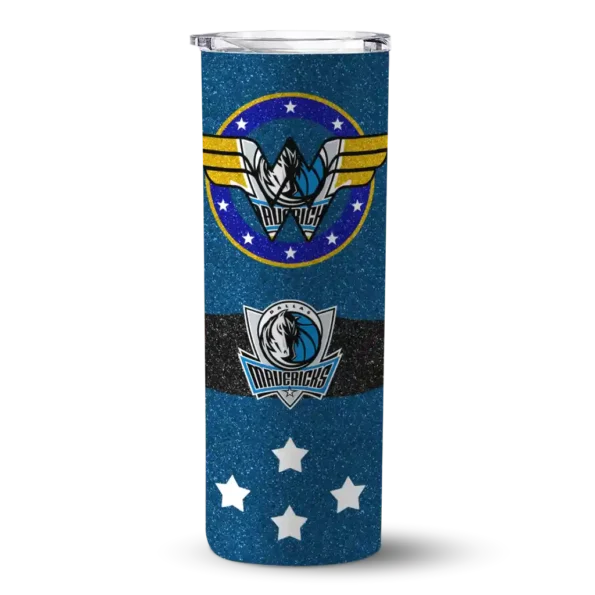 customized dallas mavericks star cluster blue skinny tumbler best selling 1.webp