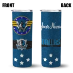 customized dallas mavericks star cluster blue skinny tumbler best selling 1.webp