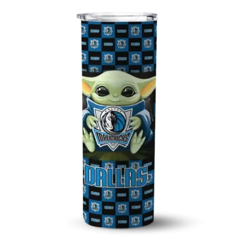 customized dallas mavericks yoda cozy blue black skinny tumbler best selling 1.webp