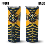 customized denver nuggets camo texture blue skinny tumbler best selling 1.webp