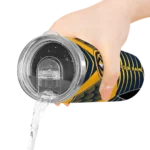 customized denver nuggets camo texture blue skinny tumbler best selling 1.webp