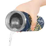 customized denver nuggets monogram burst blue white skinny tumbler best selling 1.webp