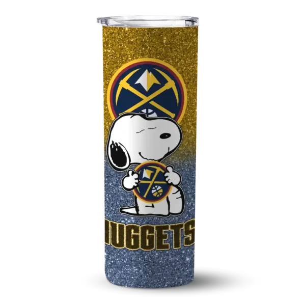 customized denver nuggets snoopy attitude blue skinny tumbler best selling.webp