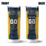 customized denver nuggets stacked diamond blue skinny tumbler best selling 1.webp