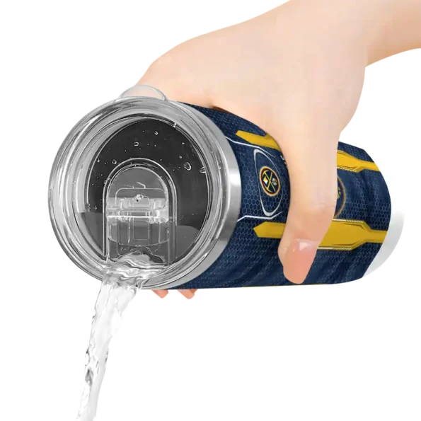 customized denver nuggets stacked diamond blue skinny tumbler latest model.webp