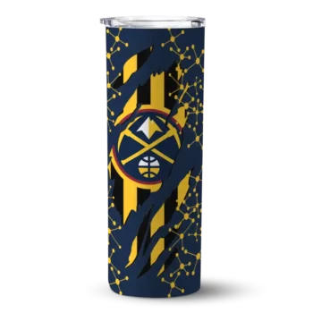 customized denver nuggets star pop blue black skinny tumbler best selling 1.webp