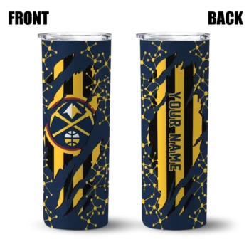 customized denver nuggets star pop blue black skinny tumbler fashion forward.webp