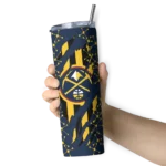 customized denver nuggets star pop blue black skinny tumbler best selling 1.webp