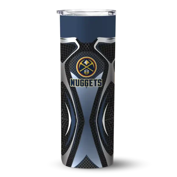 customized denver nuggets superman emblem blue black skinny tumbler best selling 1.webp