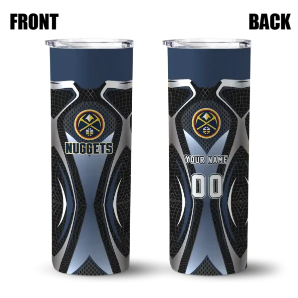 customized denver nuggets superman emblem blue black skinny tumbler fashion forward.webp