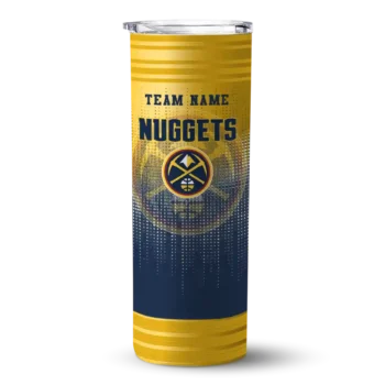 customized denver nuggets swirl texture blue skinny tumbler best selling 1.webp