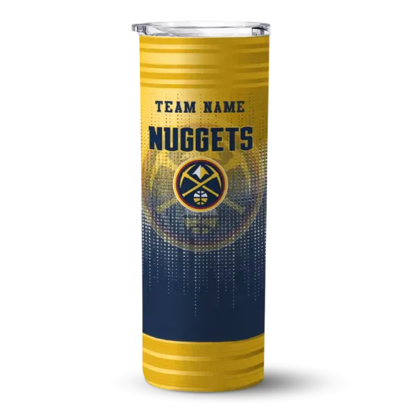 customized denver nuggets swirl texture blue skinny tumbler best selling 1.webp