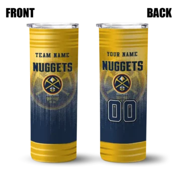 customized denver nuggets swirl texture blue skinny tumbler fashion forward.webp