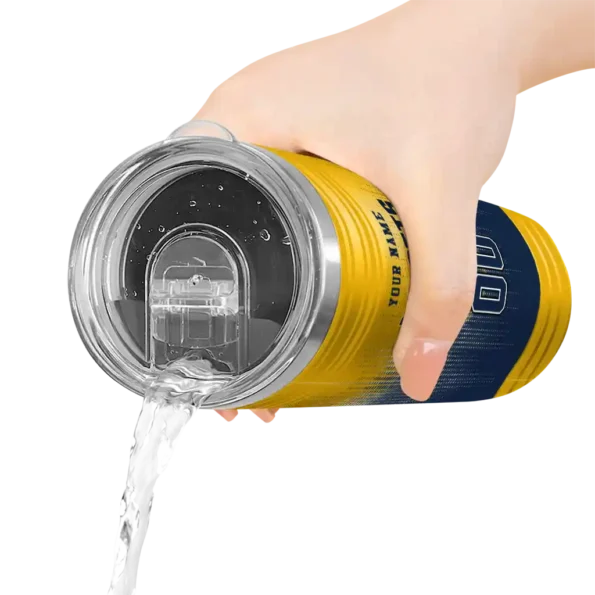 customized denver nuggets swirl texture blue skinny tumbler latest model.webp