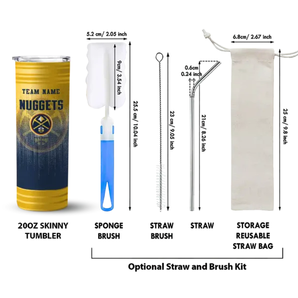 customized denver nuggets swirl texture blue skinny tumbler new arrival.webp