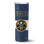customized denver nuggets torn band blue white skinny tumbler best selling 1.webp