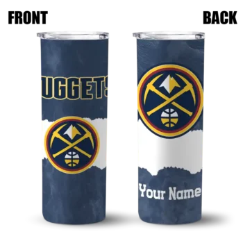 customized denver nuggets torn band blue white skinny tumbler fashion forward.webp