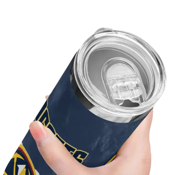 customized denver nuggets torn band blue white skinny tumbler high quality.webp