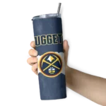customized denver nuggets torn band blue white skinny tumbler best selling 1.webp
